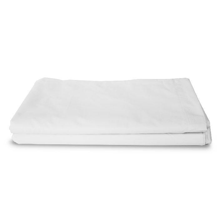 T200 Double Flat XL Bed Sheets White 81x115