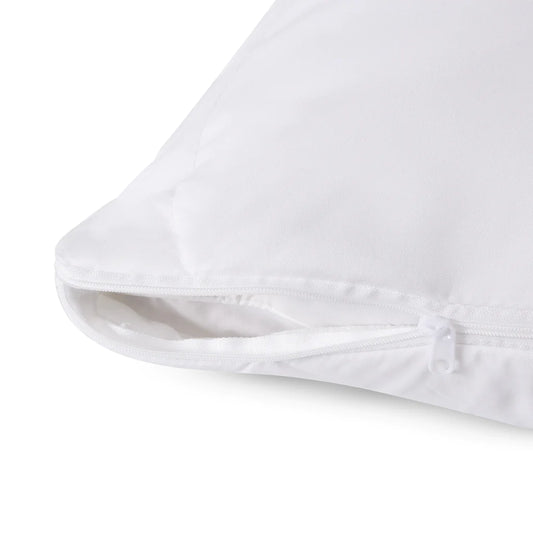 King Pillow Protectors Zippered White 21x36